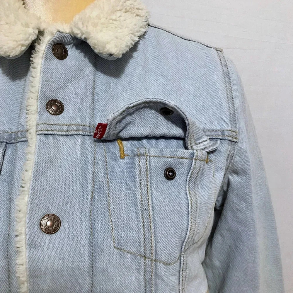 Levi's NWT Sherpa Lined Original Trucker Jacket Women S - Picture 3 of 14